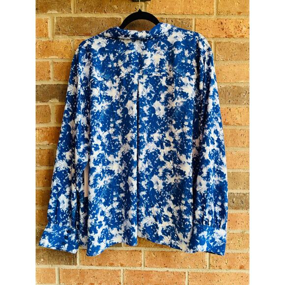 Calvin Klein Blue/White Blouse Size 2X - Picture 2 of 3